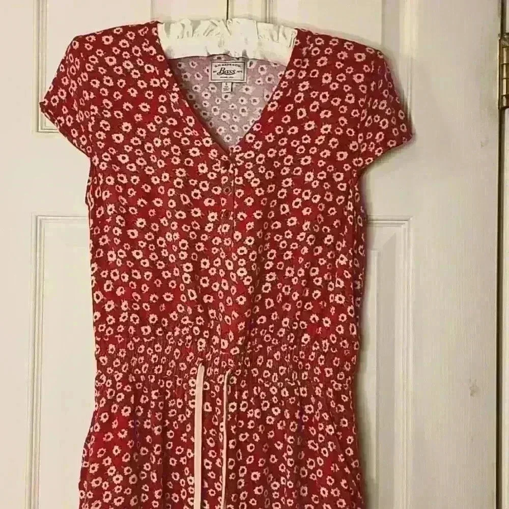 G.H. Bass & Co. Women's  Cinch Drop Waist Dress Floral size small